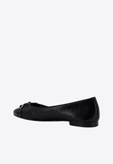 Tory Burch Cap-Toe Leather Ballet Flats Black 154511_004