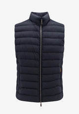 Moorer Calaf Quilted Padded VestBlue MOUGI200313_U0402