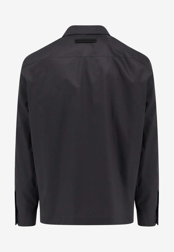 ZEGNA Long-Sleeved Button-Up Shirt Black UDV07A7SOW04_615