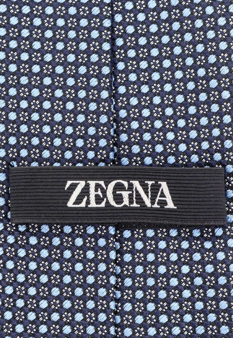 ZEGNA Jacquard Silk Tie Blue Z7D03TA71P8_BL1