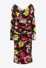 Dolce 
Gabbana Off-Shoulder Floral Print Dress Multicolor F6AWYTFSA6B_HR4YG