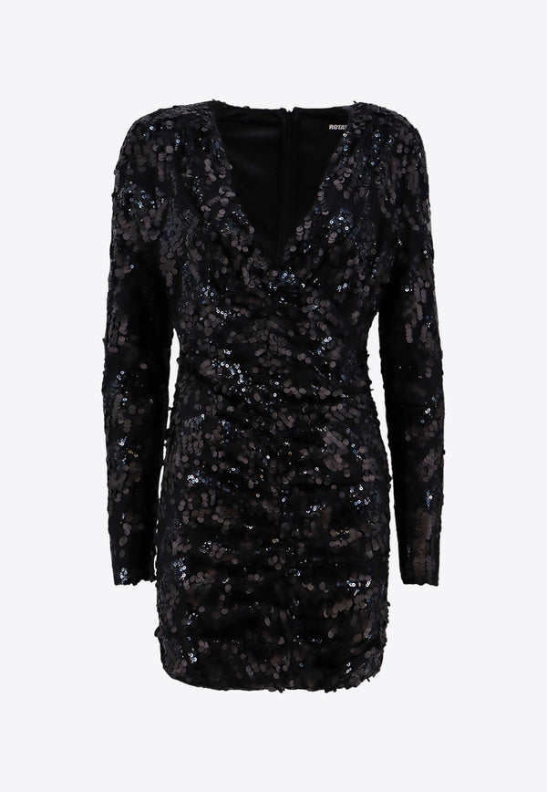 ROTATE Sequin-Embellished Mini Dress Black 112046000_4004