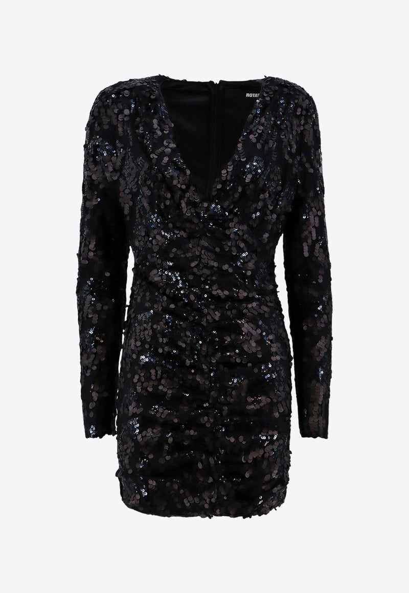 ROTATE Sequin-Embellished Mini Dress Black 112046000_4004