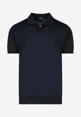 Kiton Ciro Paone Half-Zip Polo T-shirt Blue UMKX33Z_K4