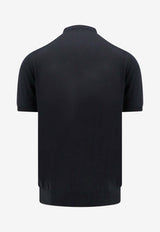 Kiton Ciro Paone Half-Zip Polo T-shirt Black UMKX33Z_K5