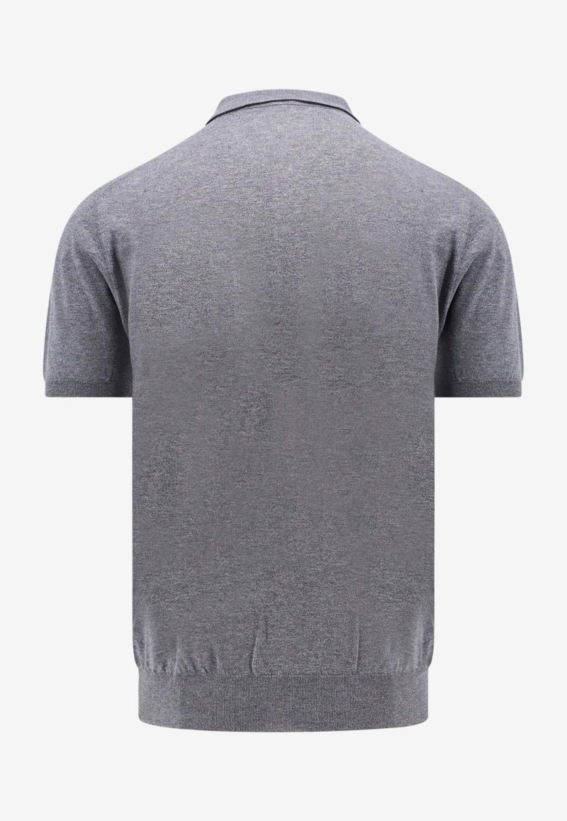 Kiton Ciro Paone Half-Zip Polo T-shirt Gray UMKX33Z_K284