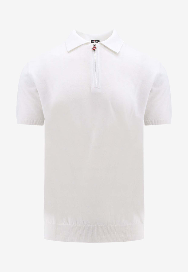 Kiton Ciro Paone Half-Zip Polo T-shirt White UMKX33Z_40C