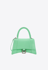 Balenciaga Small Hourglass Leather Top Handle Bag Green 5935461QJ4Y_3823