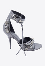 Balenciaga Cagole 110 Studded Leather Sandals Silver 743057WBDK3_8110