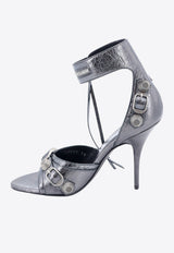 Balenciaga Cagole 110 Studded Leather Sandals Silver 743057WBDK3_8110