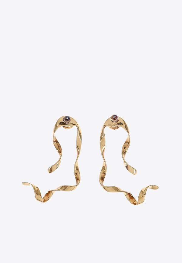 Dries Van Noten Faux-Pearl Wave Earrings Gold 241018217096_973