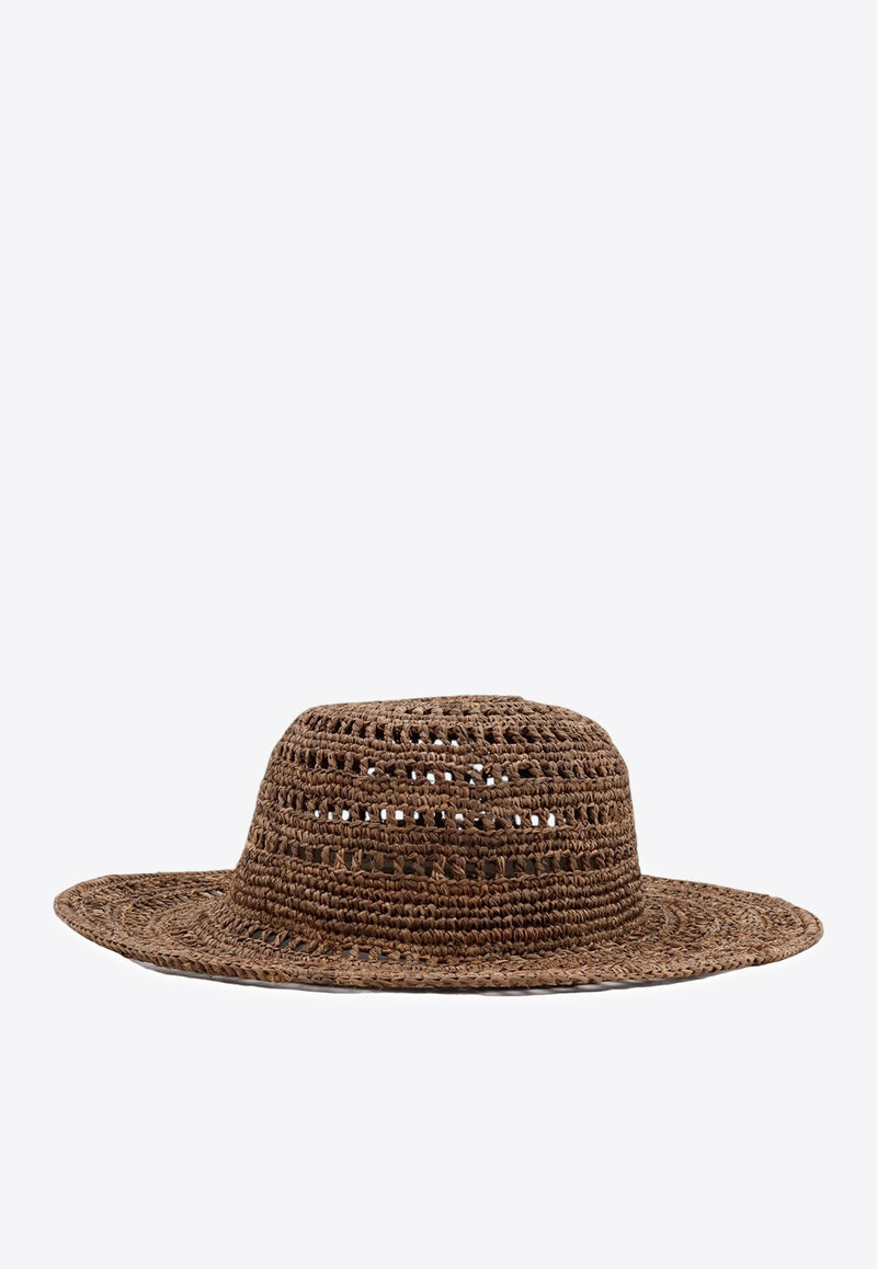 IBELIV Lalao Embroidered Raffia Hat Brown LALAO_DARKTEA