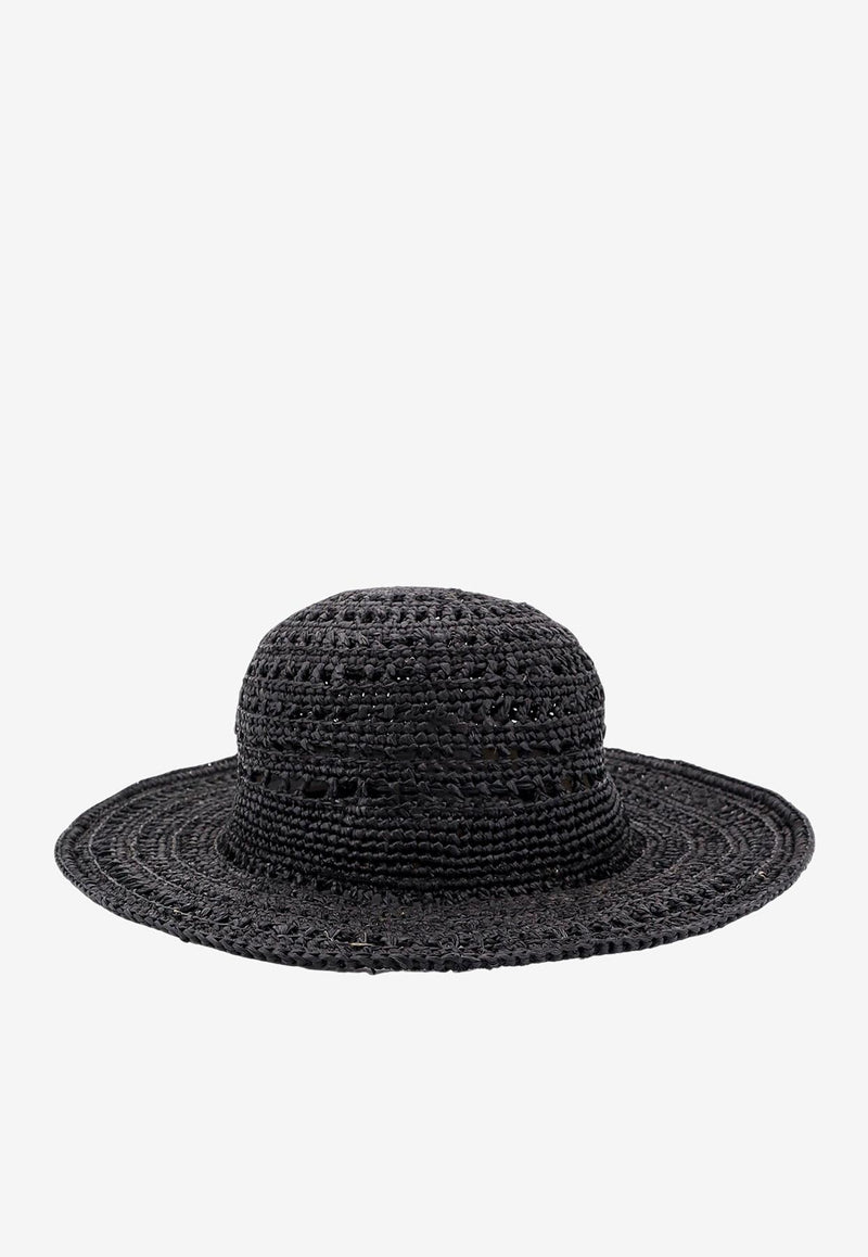 IBELIV Lalao Openwork Raffia Hat Black LALAO_BLACK