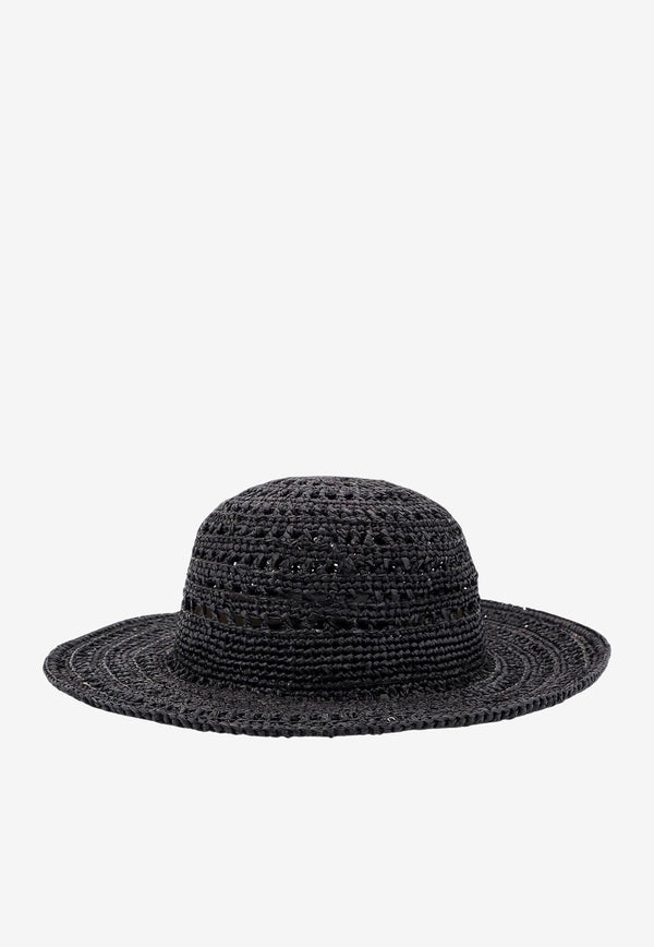 IBELIV Lalao Openwork Raffia Hat Black LALAO_BLACK