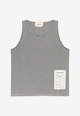 AMARÁNTO Logo Patch Striped Tank Top Black B6B0038_NERO