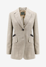 Durazzi Milano Single-Breasted Wool Blazer Gray SS24GJ01_GR02