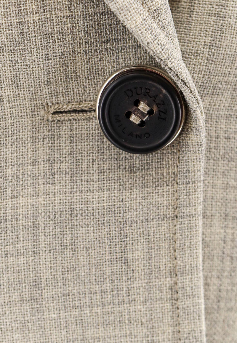 Durazzi Milano Single-Breasted Wool Blazer Gray SS24GJ01_GR02