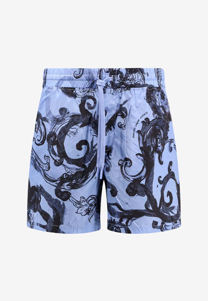 Versace Jeans Watercolor Couture Bermuda Shorts  Blue 76GAD115CQS85_261