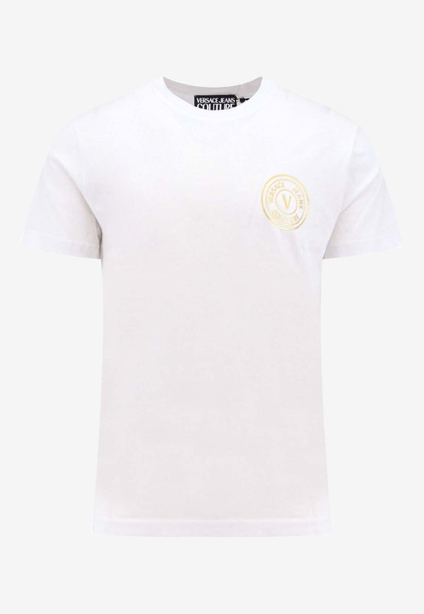 Versace Jeans V-emblem Logo T-shirt White 76GAHT02CJ00T_G03