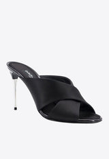 Dolce 
Gabbana Keira 85 Crossover Strap Satin Mules Black CR1738AV799_8B956