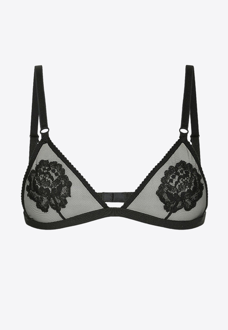 Dolce 
Gabbana Floral-Motif Triangle Bra Black O1G24TONQ79_N0000