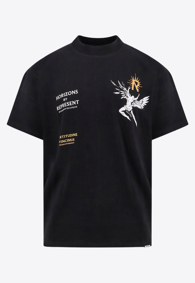 Represent Icarus Print Crewneck T-shirt Black MLM467_01