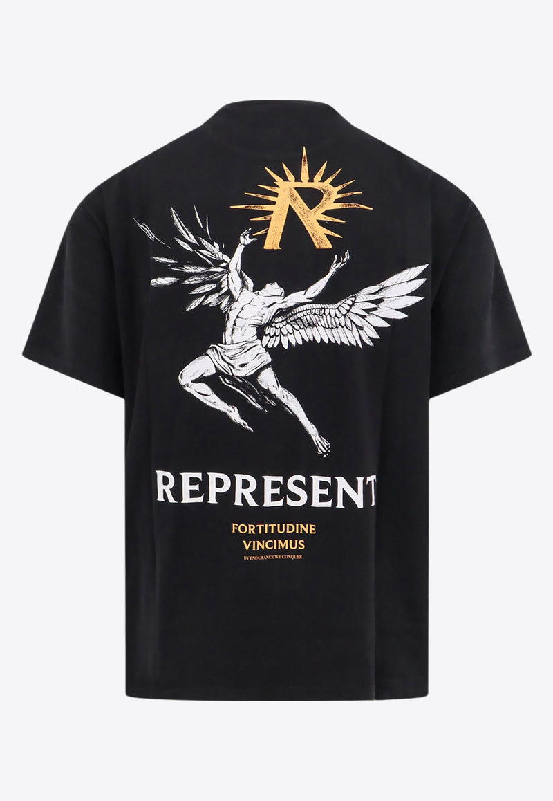 Represent Icarus Print Crewneck T-shirt Black MLM467_01