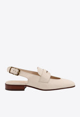 Tod
s Penny Bar Leather Slingback Flats White XXW14L0IJ50NF5_B008