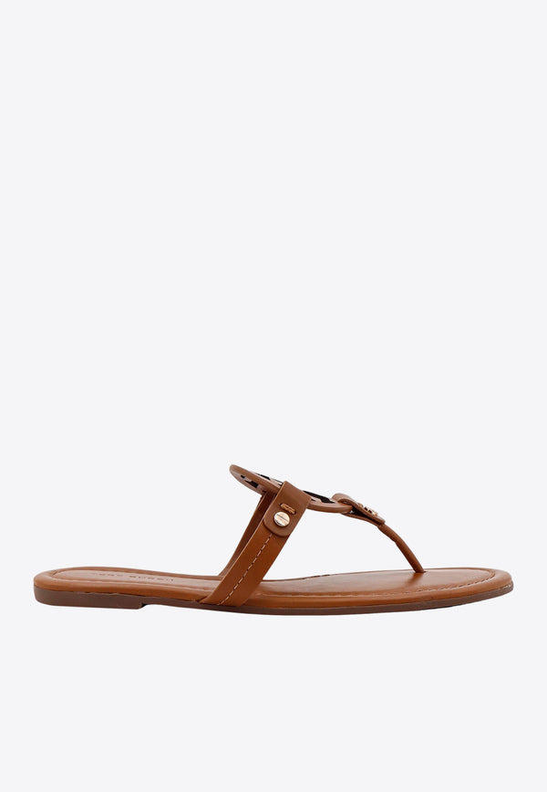 Tory Burch Miller Leather Thong Sandals Brown 11744_204