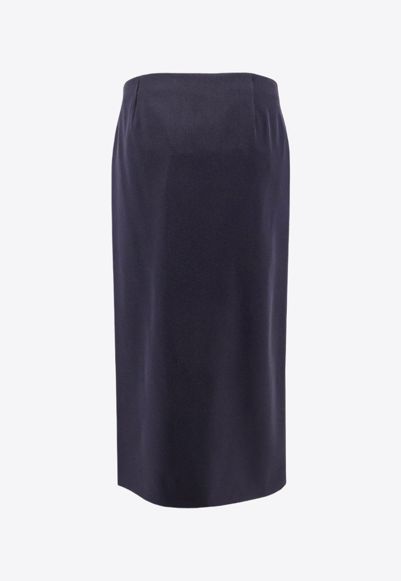 The Row Kavi Wool Midi Skirt Blue 8106W3032_NVY