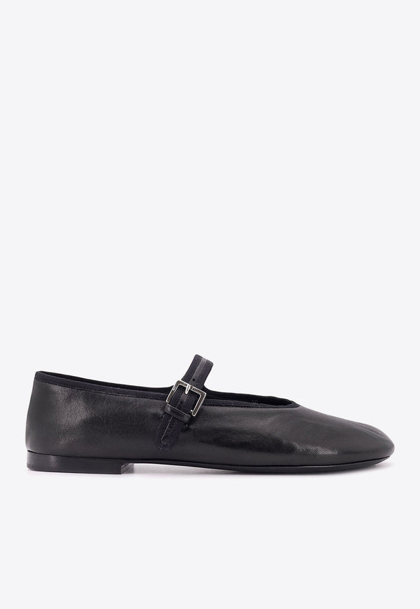 The Row Boheme Leather Ballet Flats Black F1396N60_BLK