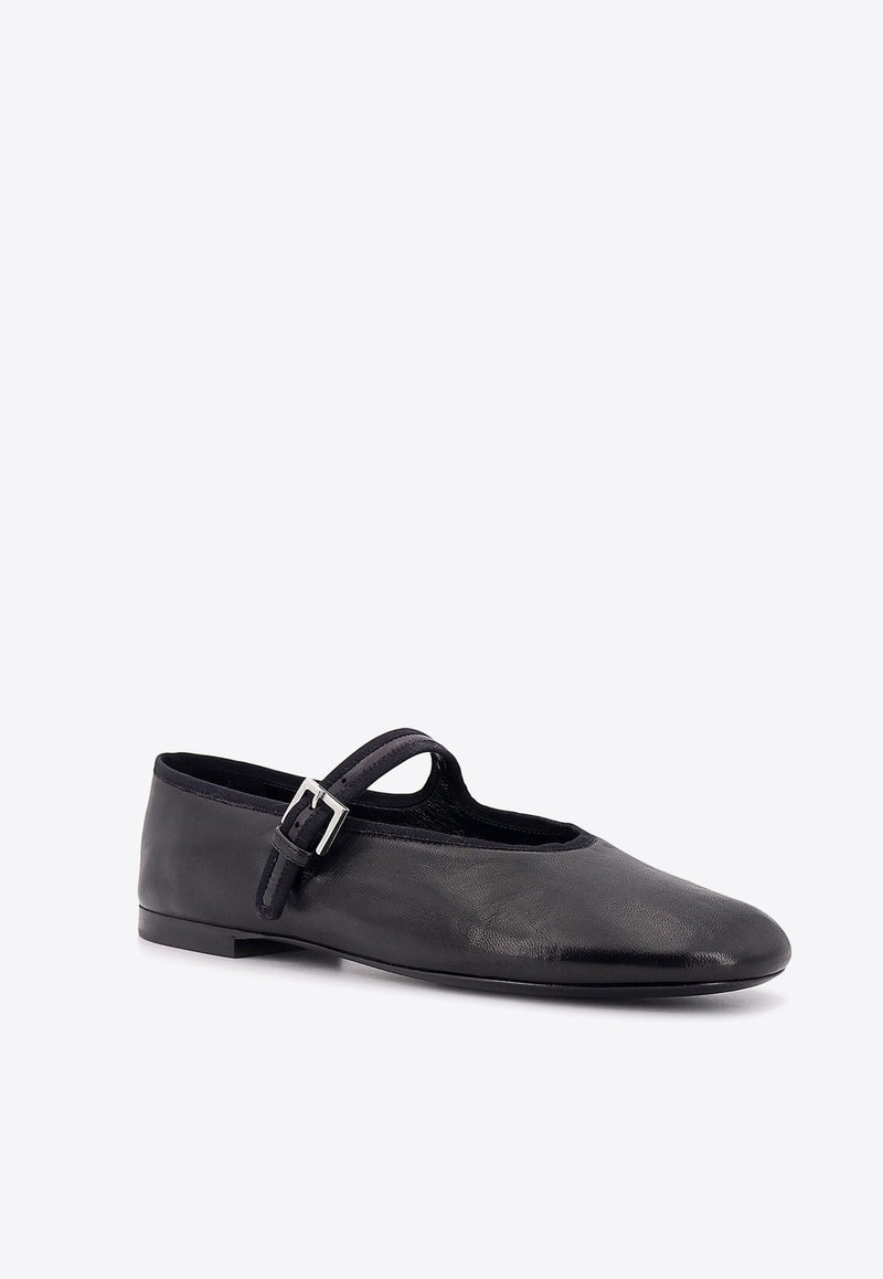 The Row Boheme Leather Ballet Flats Black F1396N60_BLK