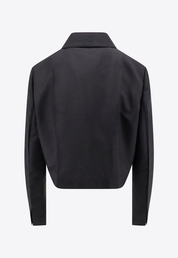 Fendi Deconstructed Tailored Cropped Blazer Black FJ7474S9A_F0GME