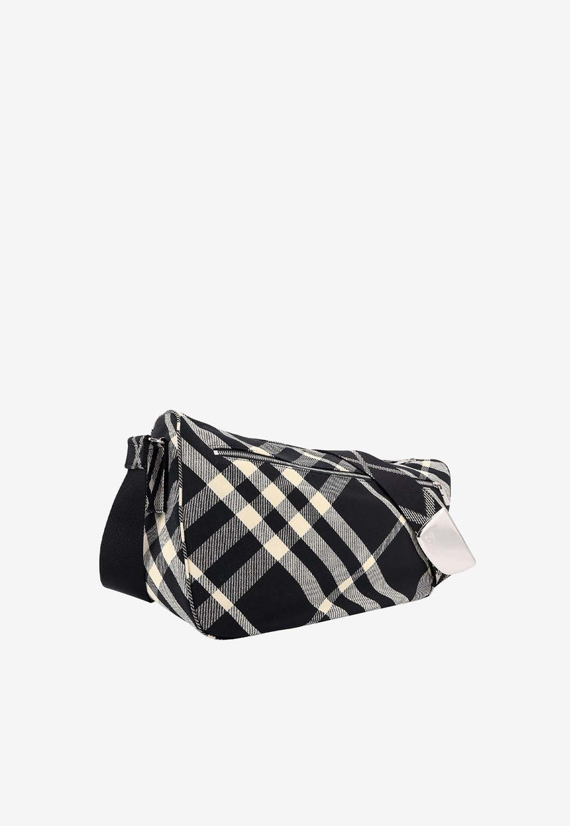 Burberry Shield Checkered Messenger Bag Black 8089304_A1189