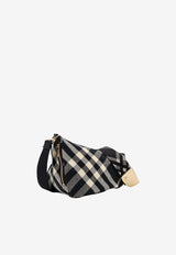 Burberry Shield Checked Crossbody Bag Black 8087625_A1003