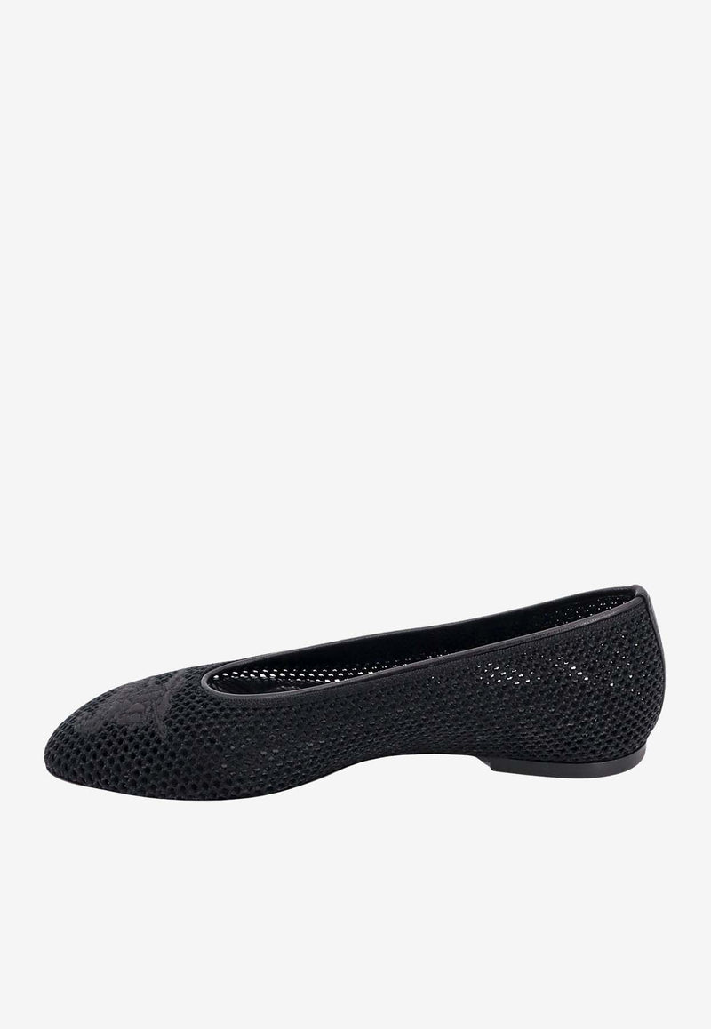 Burberry EKD Mesh Ballet Flats Black 8088424_A1189