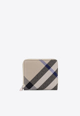 Burberry Medium Checked Zip-Around Wallet Beige 8087322_A3888