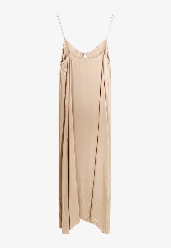 The Nina Studio Hathor Long Satin Top Beige HATHOR_TAUPE