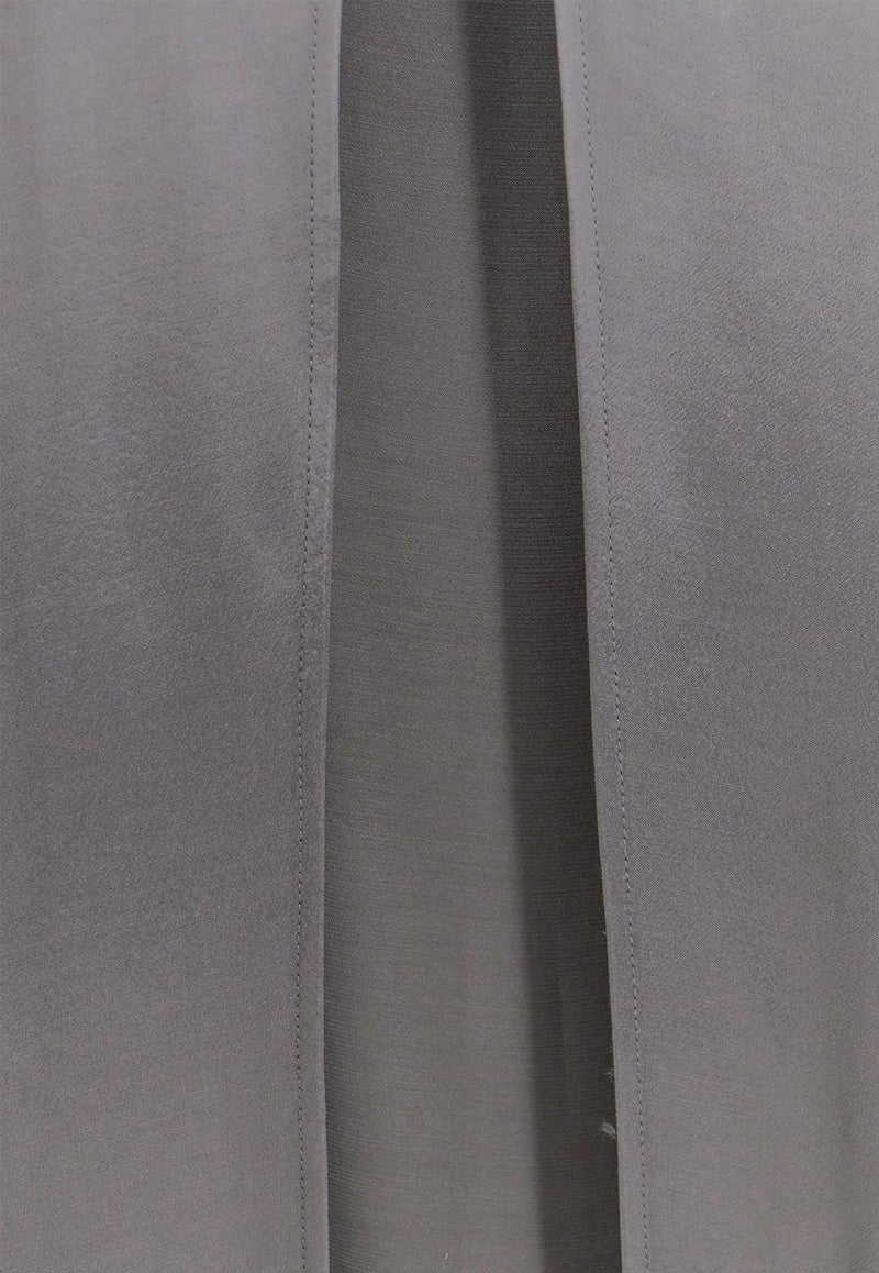 The Nina Studio Hathor Long Satin Top Gray HATHOR_SMOKE