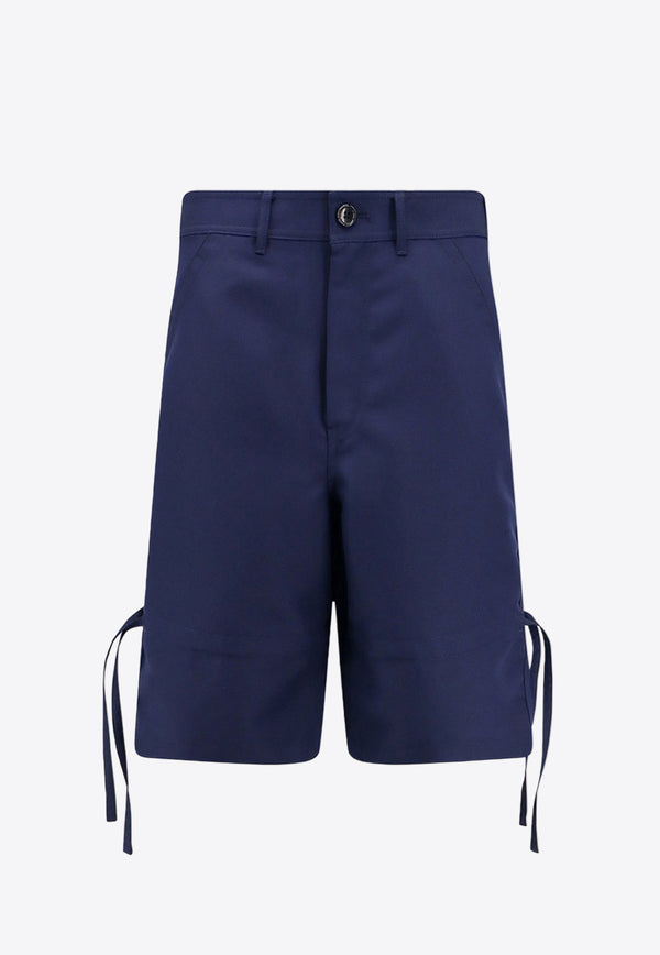 Comme Des Garçons Shirt Bermuda Shorts with Drawstring Detail Blue FMP510_NAVY