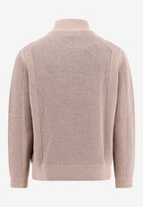 Berluti Logo Patch Wool and Cashmere Sweater Beige R27KZL25001_A10