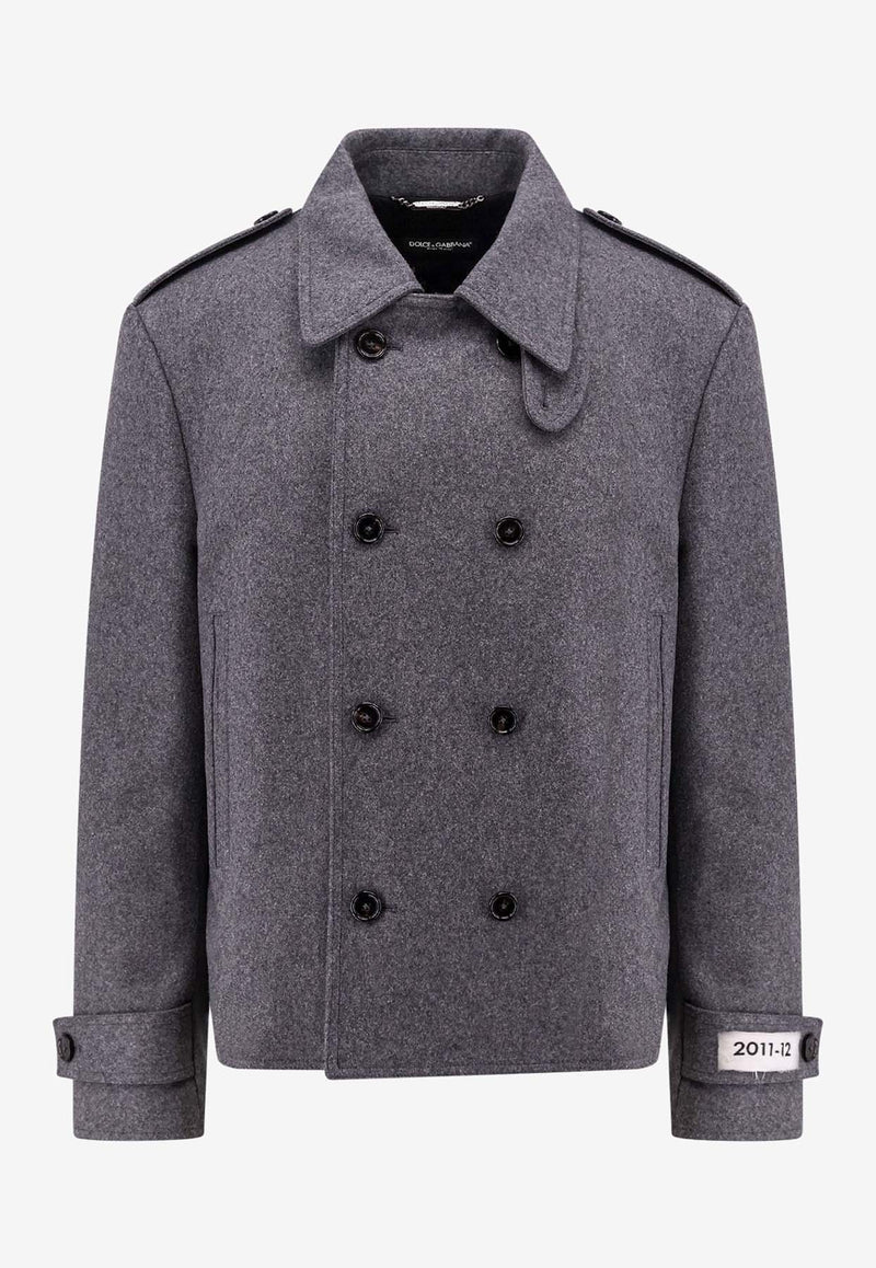 Dolce 
Gabbana Double-Breasted Peacoat  Gray G046WTHUMUB_S8290