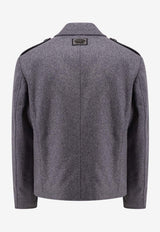 Dolce 
Gabbana Double-Breasted Peacoat  Gray G046WTHUMUB_S8290