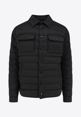 Dolce 
Gabbana Logo Patch Quilted Down Jacket Black G9BBWTFUS0D_N0000