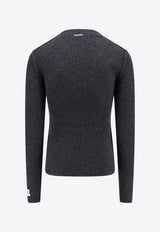 Dolce 
Gabbana Logo Patch Knitted Sweater Gray GXX64TJFMDZ_S8292