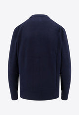 Isabel Marant Etoile Karin Logo Intarsia Knitted Cardigan Midnight Blue CA0008FAA1X05E_30MI