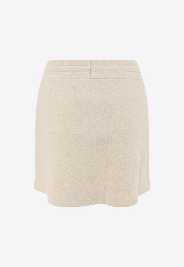 Isabel Marant Etoile Amaline Logo-Patch Mini Skirt Beige JU0238FAA3L75E_02LY