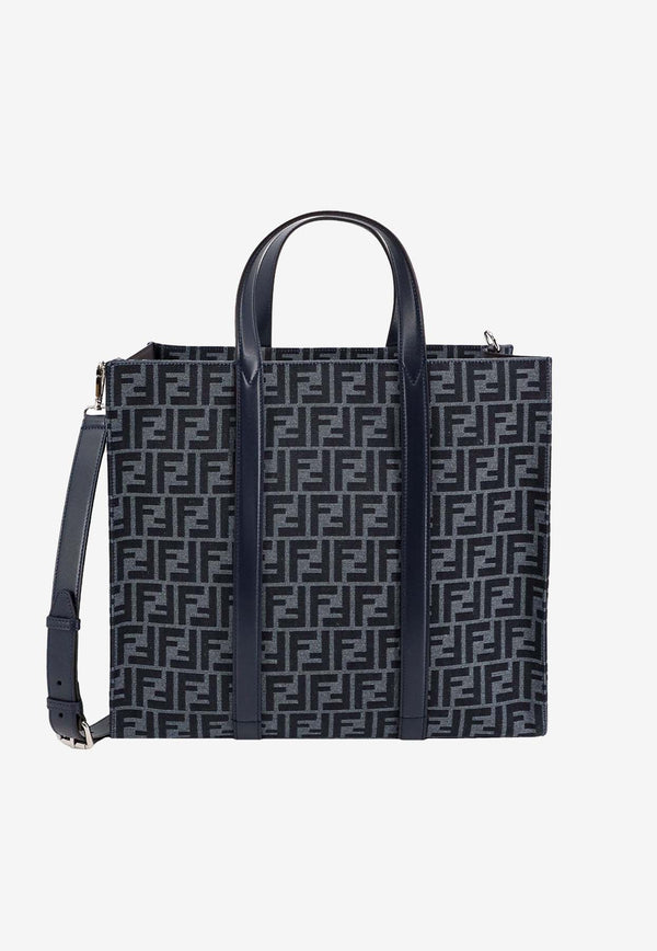 Fendi FF Jacquard Top Handle Bag Blue 7VA390AG0M_F1O97