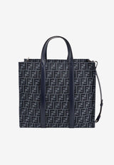 Fendi FF Jacquard Top Handle Bag Blue 7VA390AG0M_F1O97