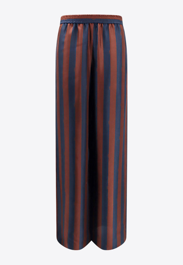 Fendi Striped Silk Palazzo Pants Brown FR6494AWZV_F1P2U